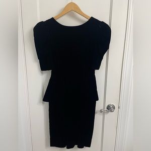 90’s Black velvet midi dress